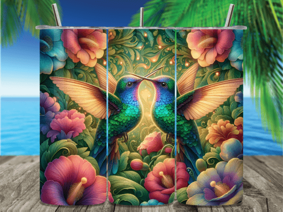 Download Vibrant Hummingbird Tropical Tumbler PNG - Hummingbird Collection